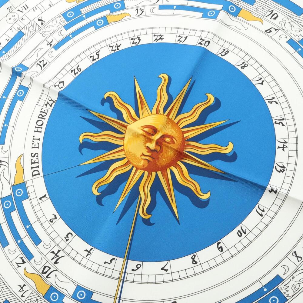 HERMES Blue Silk Scarf - Picture 4 of 5